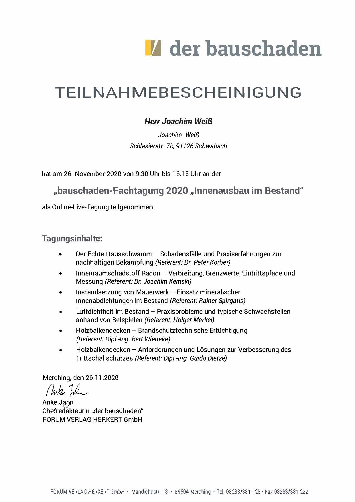 Bauschaden Tagung